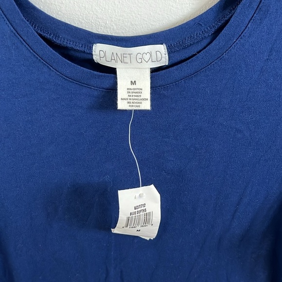 Planet gold long sleeve blue shirt medium - Picture 2 of 4